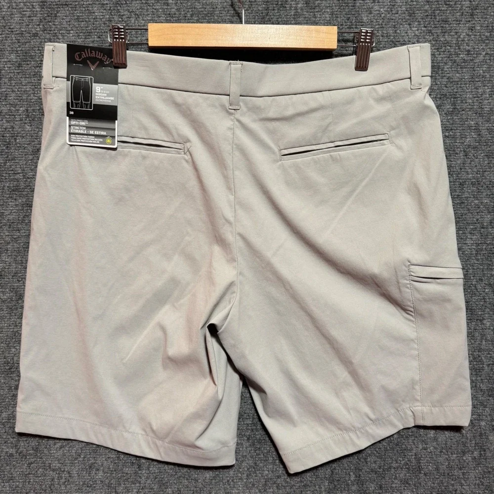 Callaway Golf Shorts Mens‎ 38 High Rise Opti Dri Stretch Light Gray Lightweight